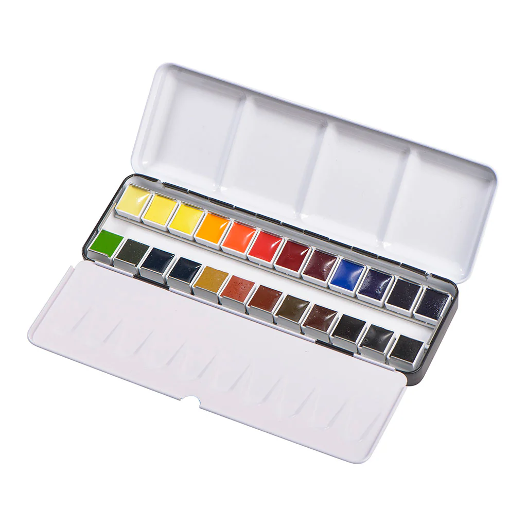 BLOCKX Artists' Watercolour Half Pan Metal Box Set of 24 - Nail Gallerys