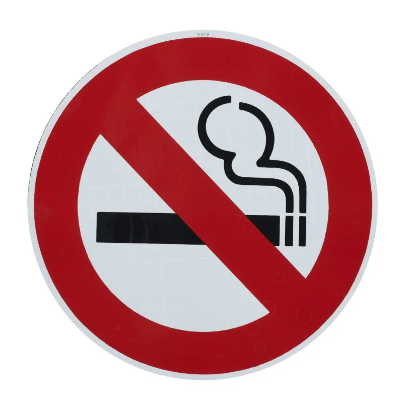 Self Adhesive Sign No Smoking (symbol) 225mm Round - Nail Gallerys