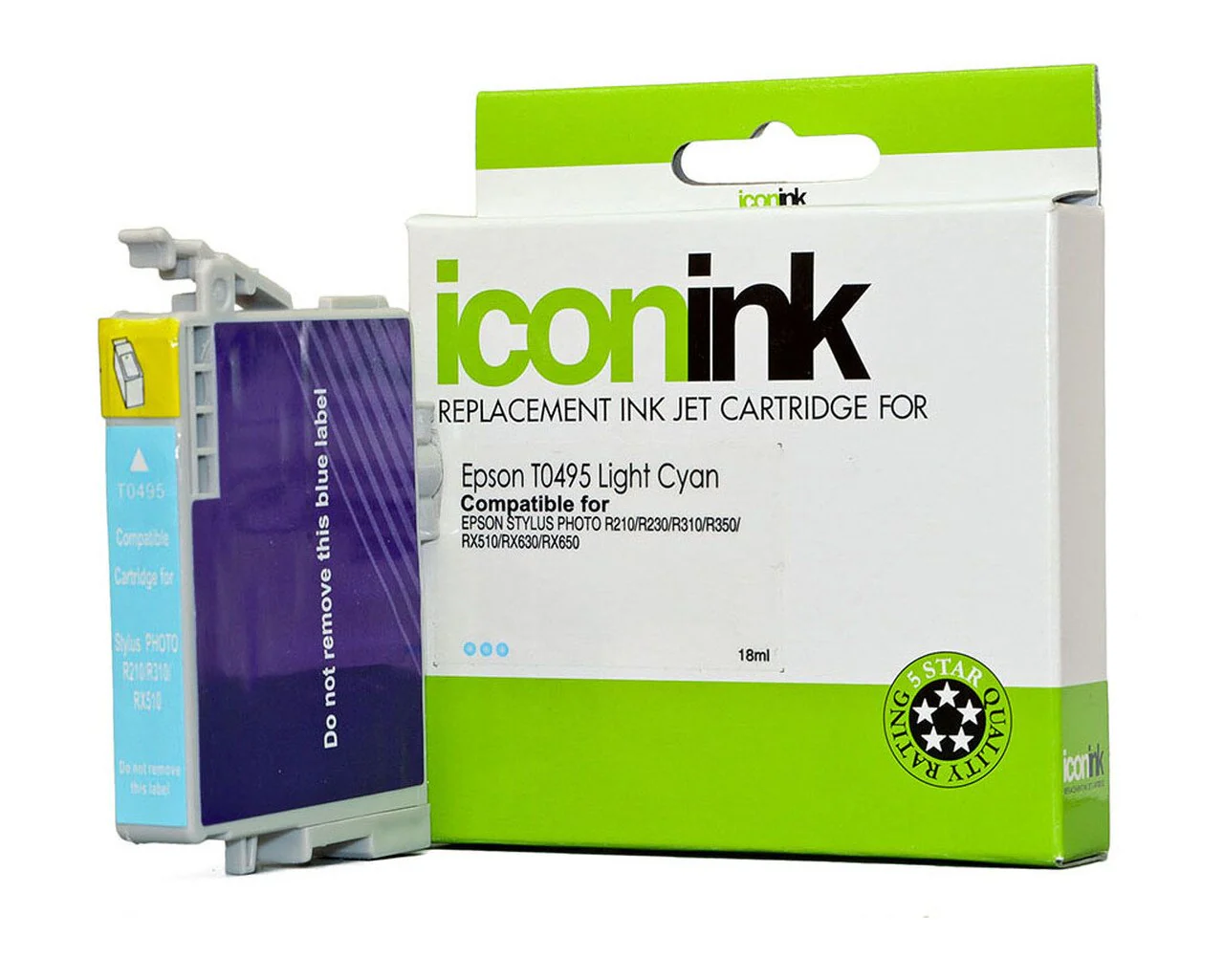 Icon Compatible Epson T0495 Light Cyan Ink Cartridge - Nail Gallerys
