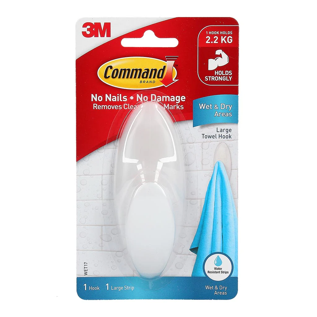 Command Large White Wet Area Hook - Nail Gallerys