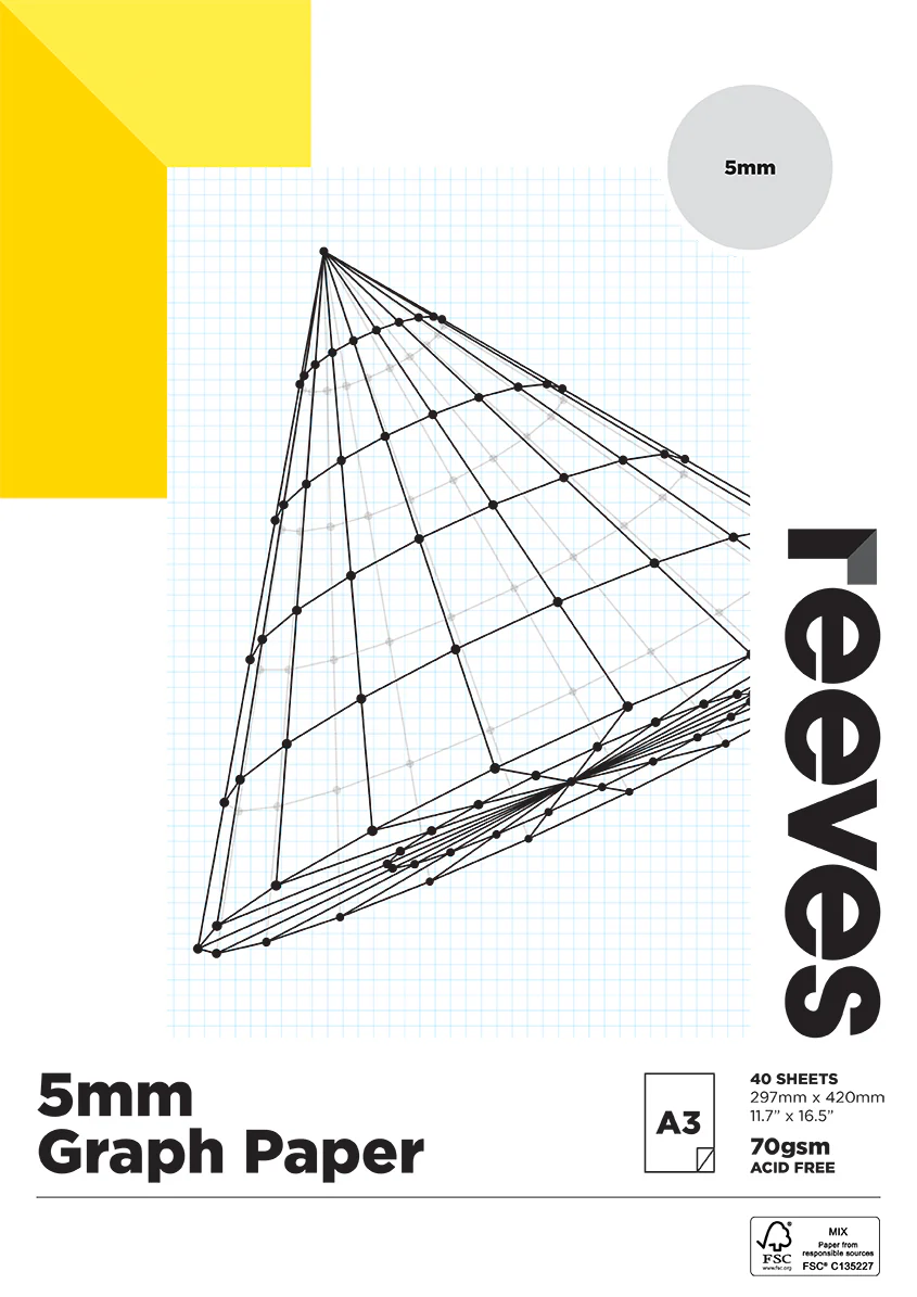 Reeves Graph 5mm 70gsm 40 Sheet Pads - Nail Gallerys