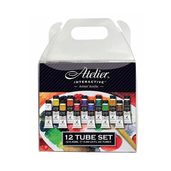 Atelier Interactive Artists' Acrylic Paint Set 12 Pack Of 20ml Tubes - Nail Gallerys