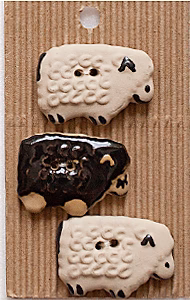 Incomparable Buttons - Sheep - Card of 3 - Nail Gallerys