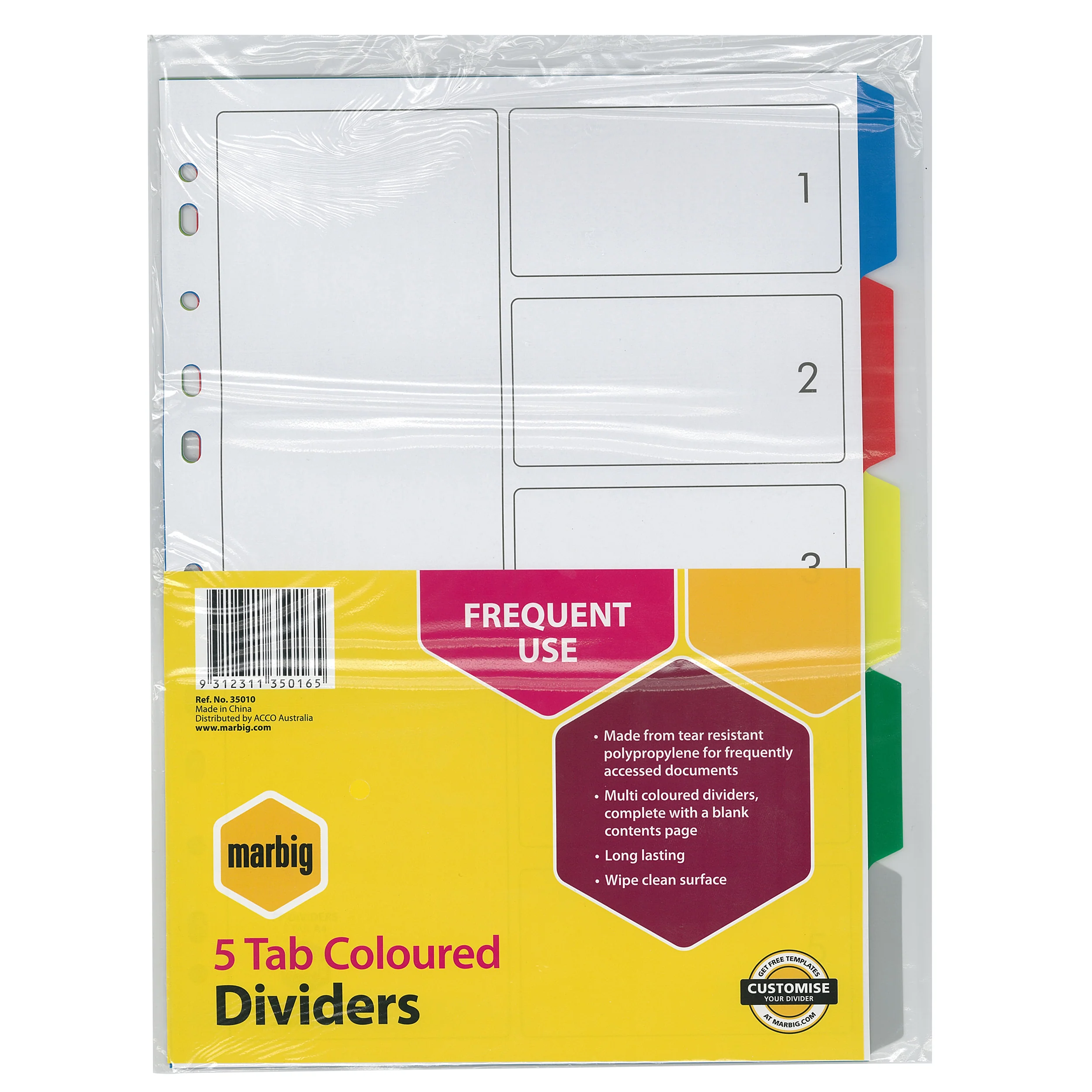 Marbig Indices & Dividers Pp A4 Multi Colour - Nail Gallerys