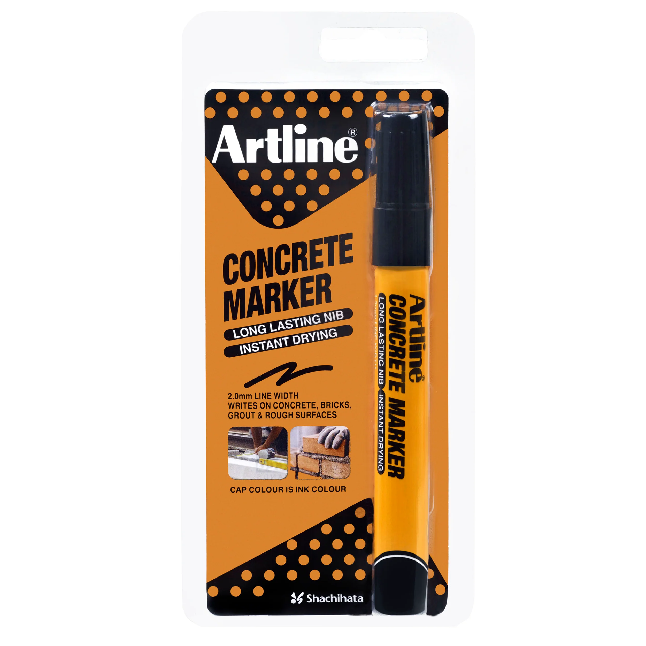 Artline Concrete Permanent Marker Black - Nail Gallerys