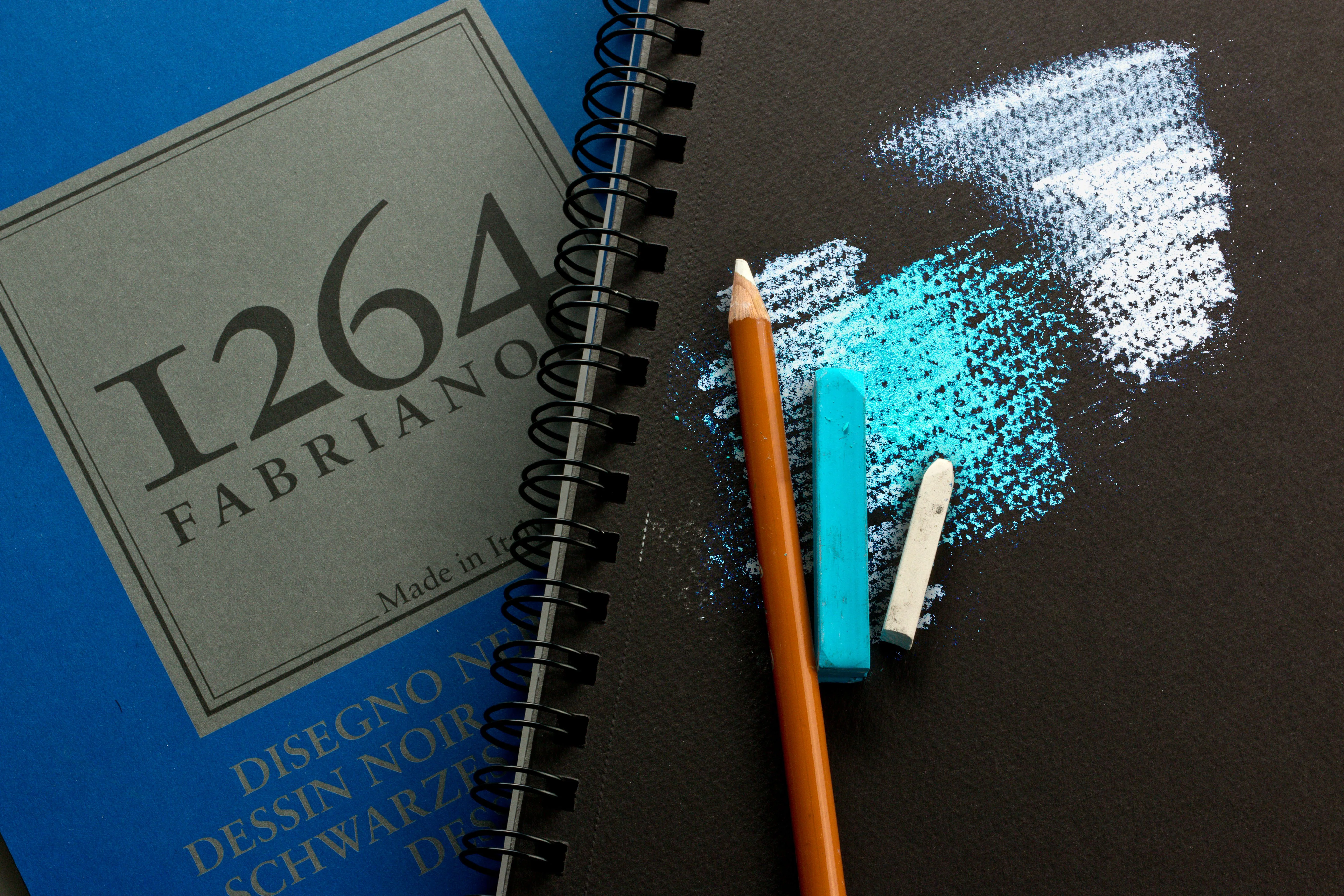 Fabriano 1264 Black Spiral 200gsm Pads - Nail Gallerys