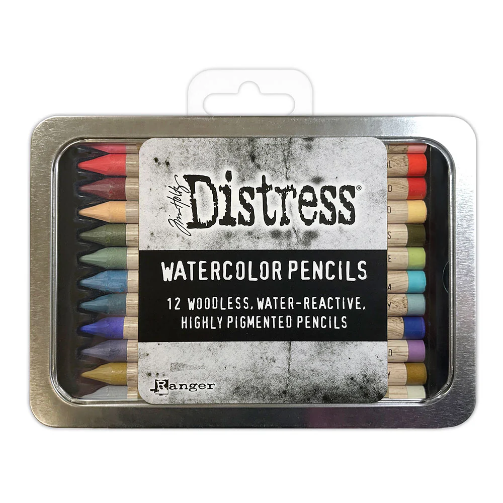 Ranger Distress Watercolour Pencils Set #6 Tin of 12 Colours - Nail Gallerys