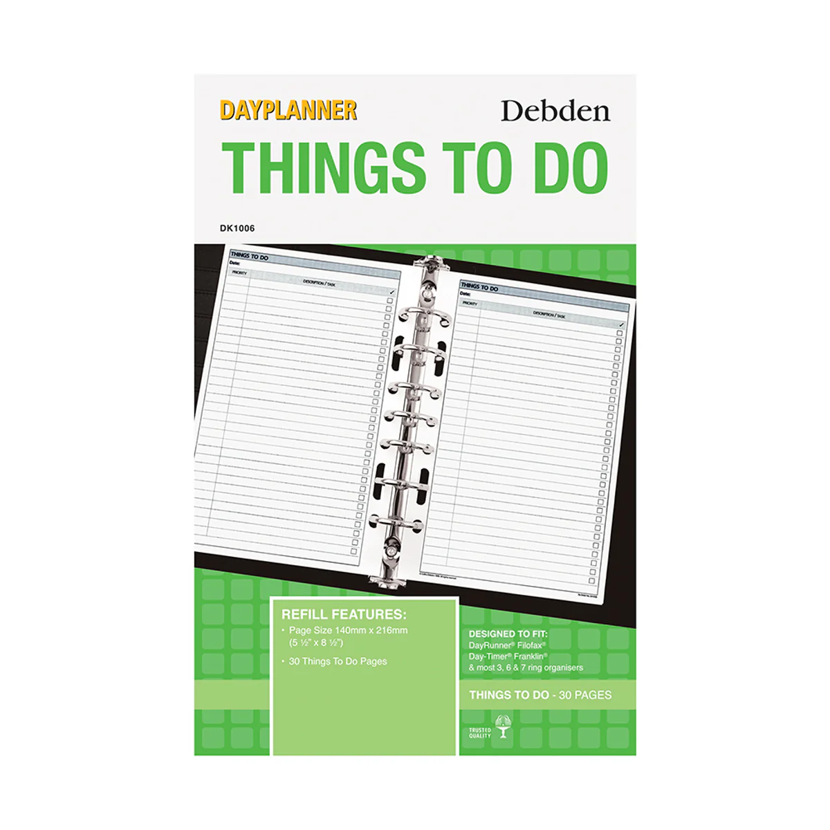 Debden Desk Things to Do Dayplanner Refill - Nail Gallerys
