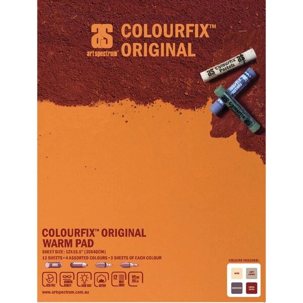 Art Spectrum Colourfix Original Pad 12 Sheets - Warm - Nail Gallerys