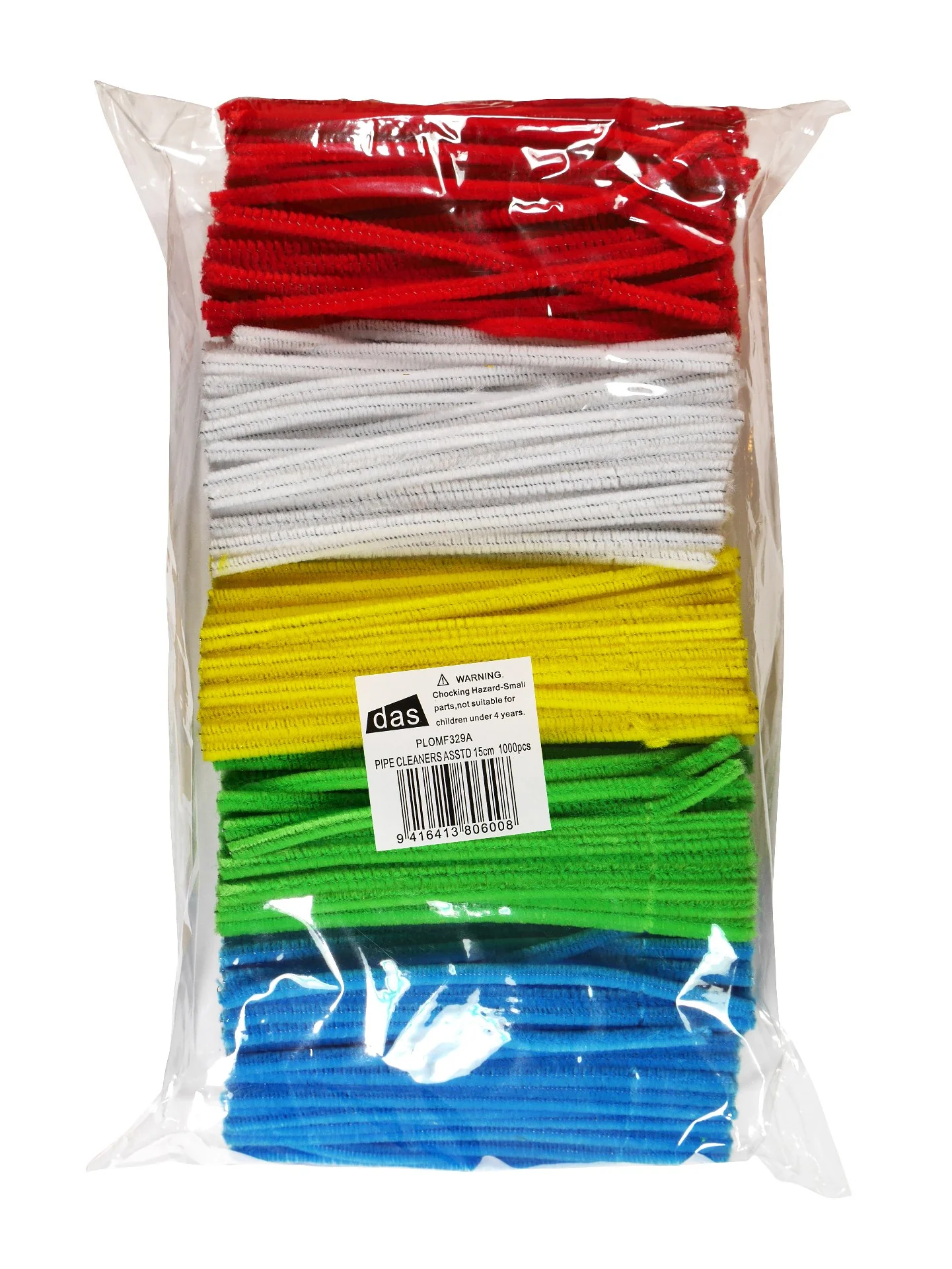 Das Pipe Cleaners Assorted Colours 15cm Pack Of 1000 - Nail Gallerys
