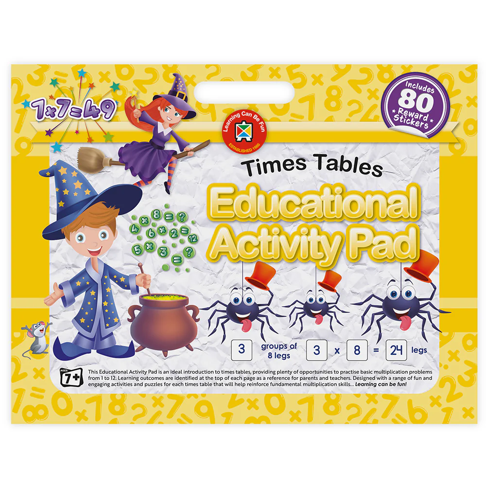 Learning Can Be Fun Times Tables Educational Activity Pad - Nail Gallerys