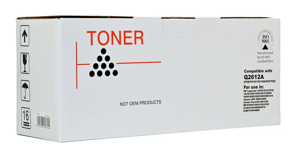 Icon Compatible Hp Q2612a/canon Fx9/fx10/cart303 Black Toner - Nail Gallerys
