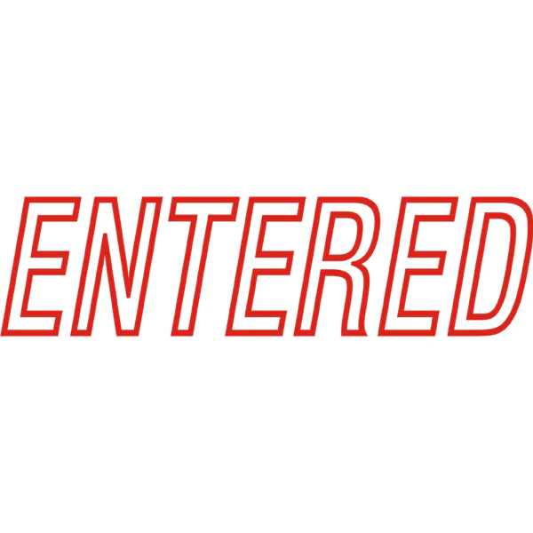 Deskmate Pre-inked Office Stamp Entered Red - Nail Gallerys