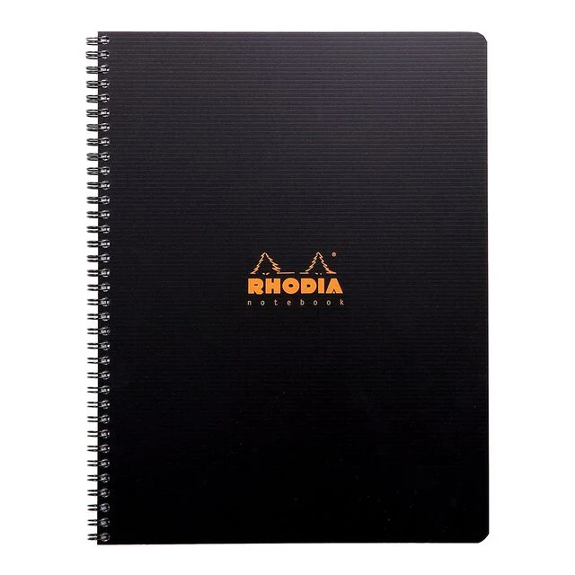 Rhodiactive Notebook Spiral Lined Black - Nail Gallerys