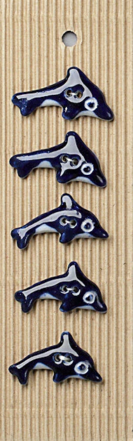 Incomparable Buttons - Dolphins - Card of 5 - Nail Gallerys