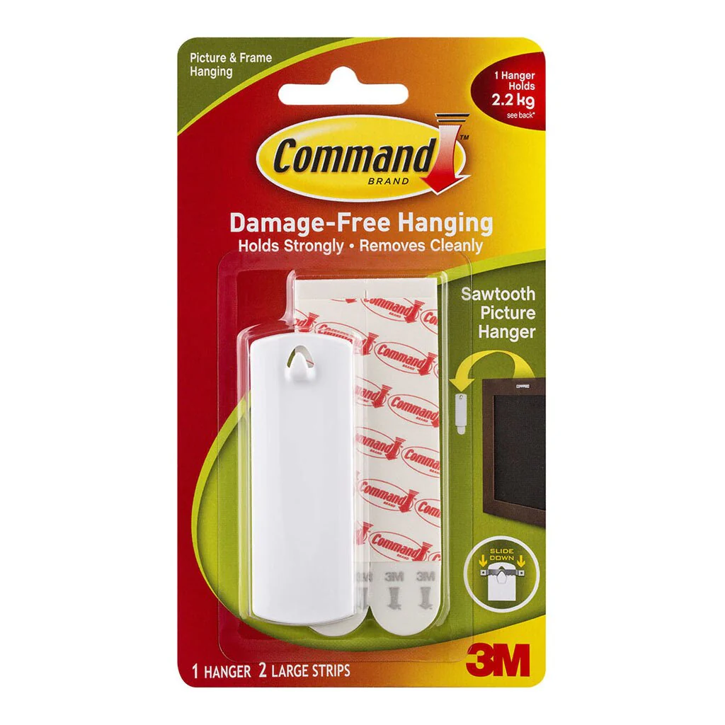 Command Picture Frame Hanger 17040 Large Sawtooth White 1 Pack - Nail Gallerys
