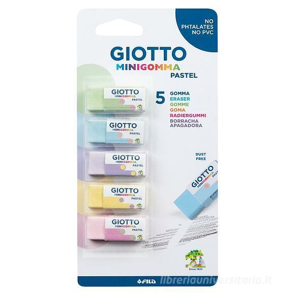 Giotto Minigomma Assorted Pastel Erasers Set of 5 - Nail Gallerys