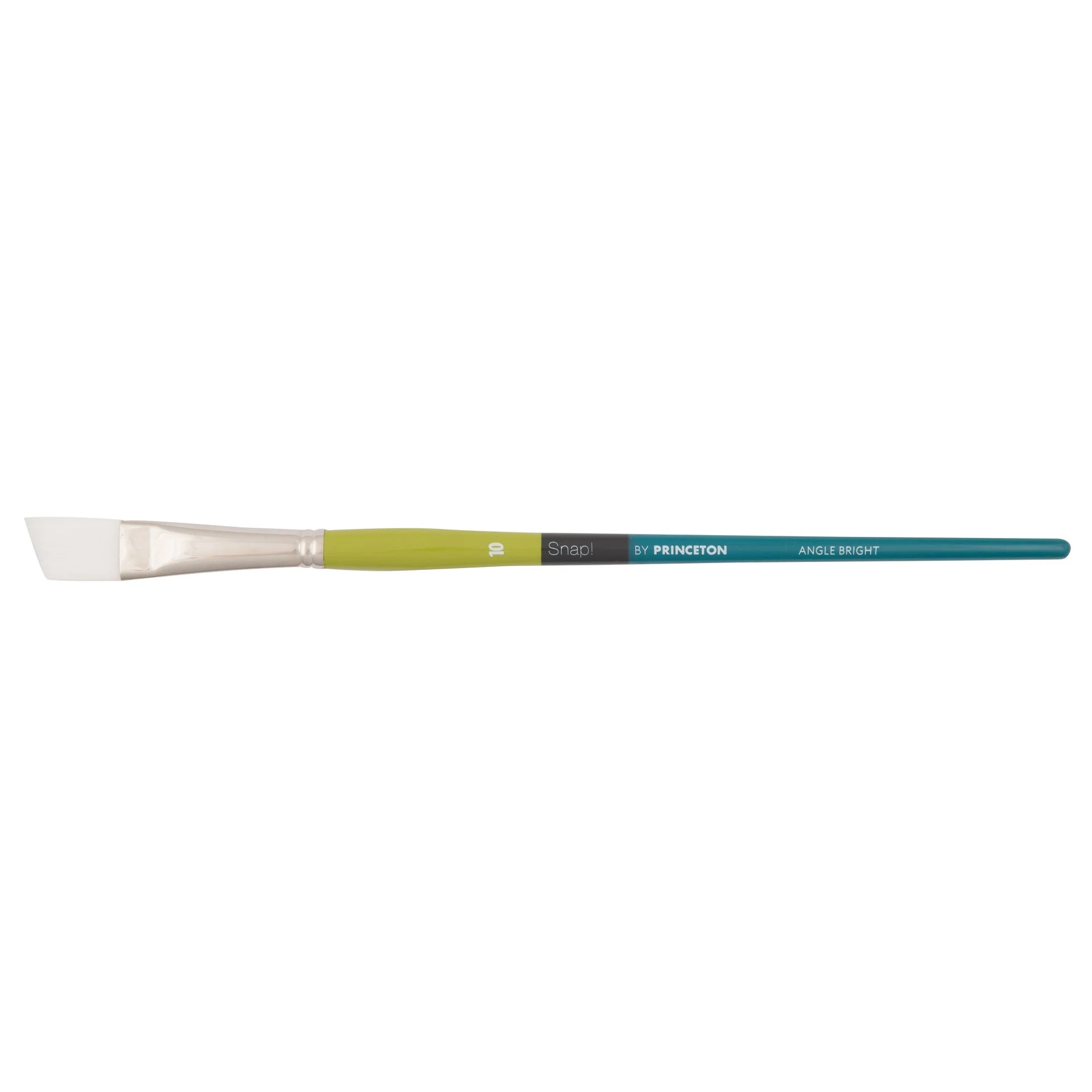 Princeton Snap! 9800 Long Handle White Taklon Angle Bright Size 10 Brush - Nail Gallerys