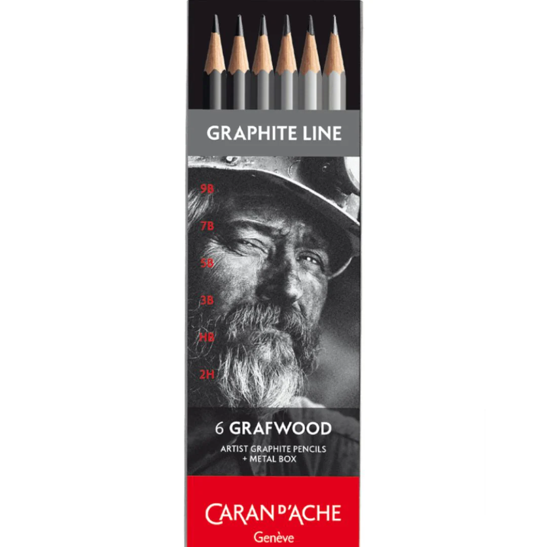 Caran D'ache Grafwood Graphite Line Assorted Pencils Set of 6 - Nail Gallerys