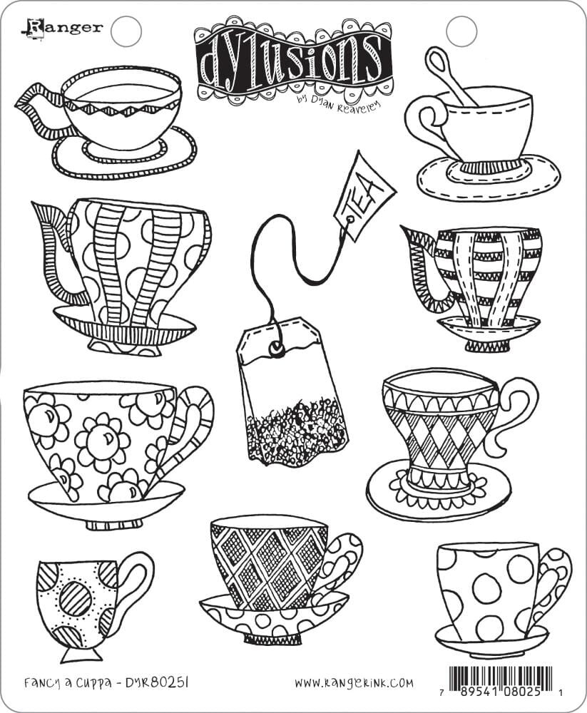 Dyan Reaveley's Dylusions Stamp Collection Fancy a Cuppa - Nail Gallerys
