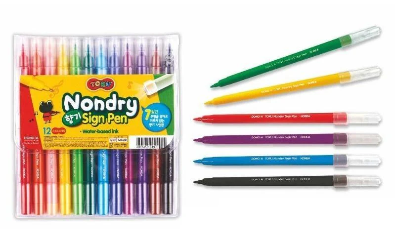 Dong-A Toru Nondry Sign Pens Set Of 12 - Nail Gallerys