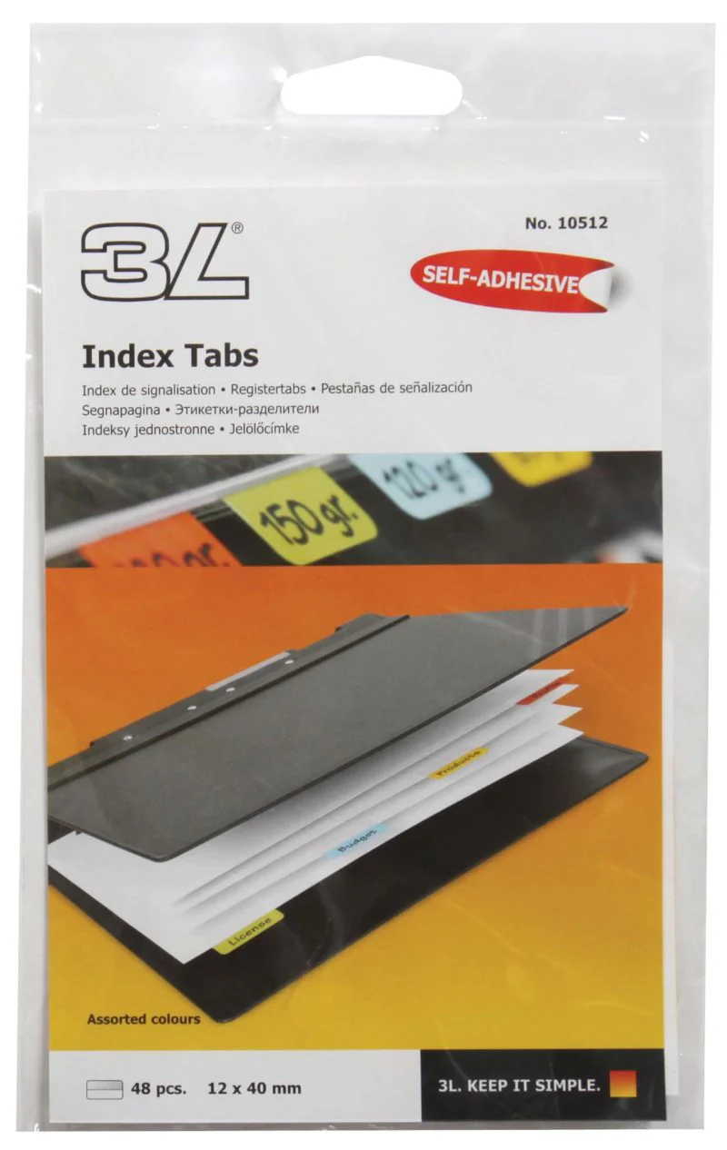 3L Index Tab 40mm 48 Pack - Nail Gallerys