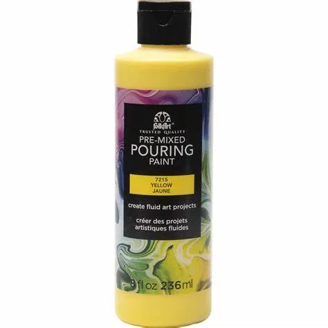 FolkArt Pouring Paint 8oz Yellow - Nail Gallerys