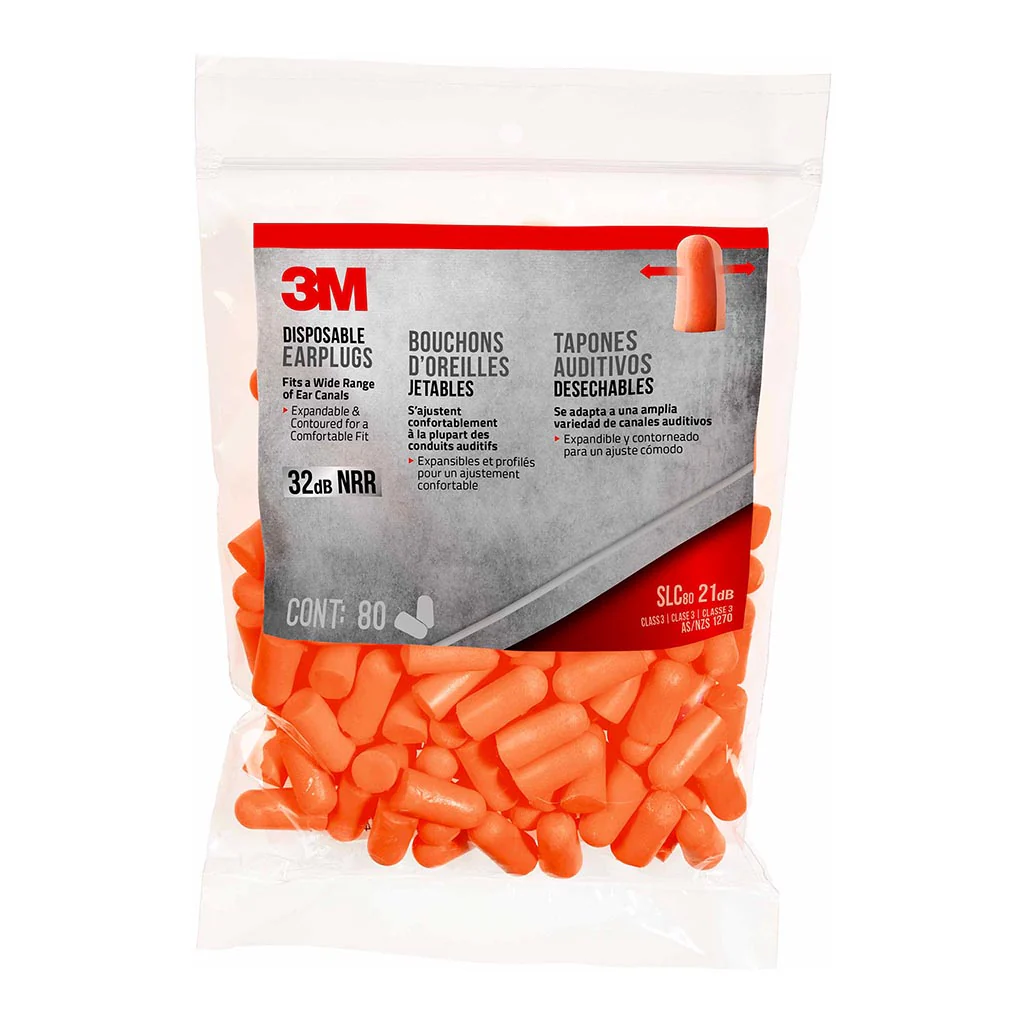 3M Disposable Earplugs Pack of 80 Pairs Orange - Nail Gallerys