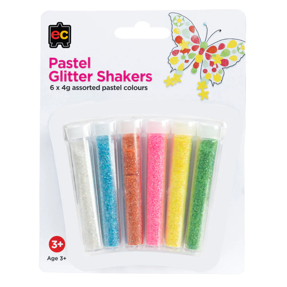 EC 4g Glitter Pastel Shakers Set of 6 - Nail Gallerys