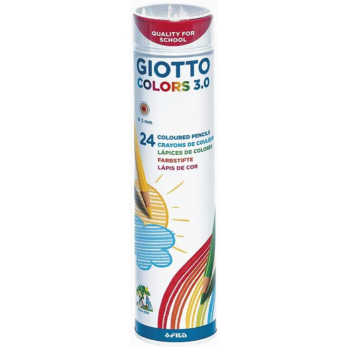 Giotto 3.0 Assorted Colouring Pencils Tube of 24 - Nail Gallerys