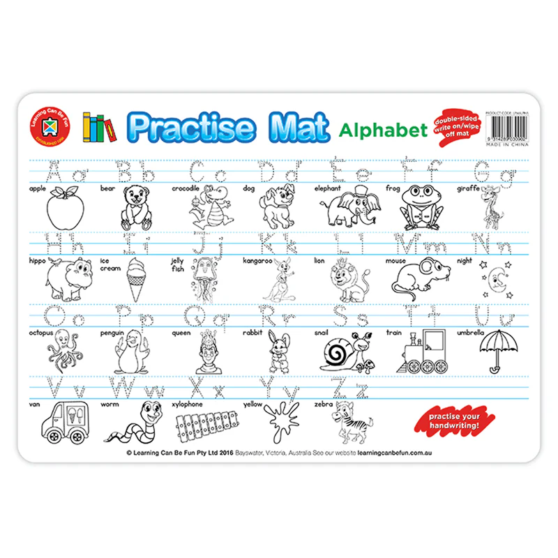 Learning Can Be Fun Alphabet Practise Mat - Nail Gallerys