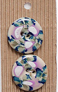 Incomparable Buttons - Large Pink/blue Flowers L473 - Card of 3 - Nail Gallerys