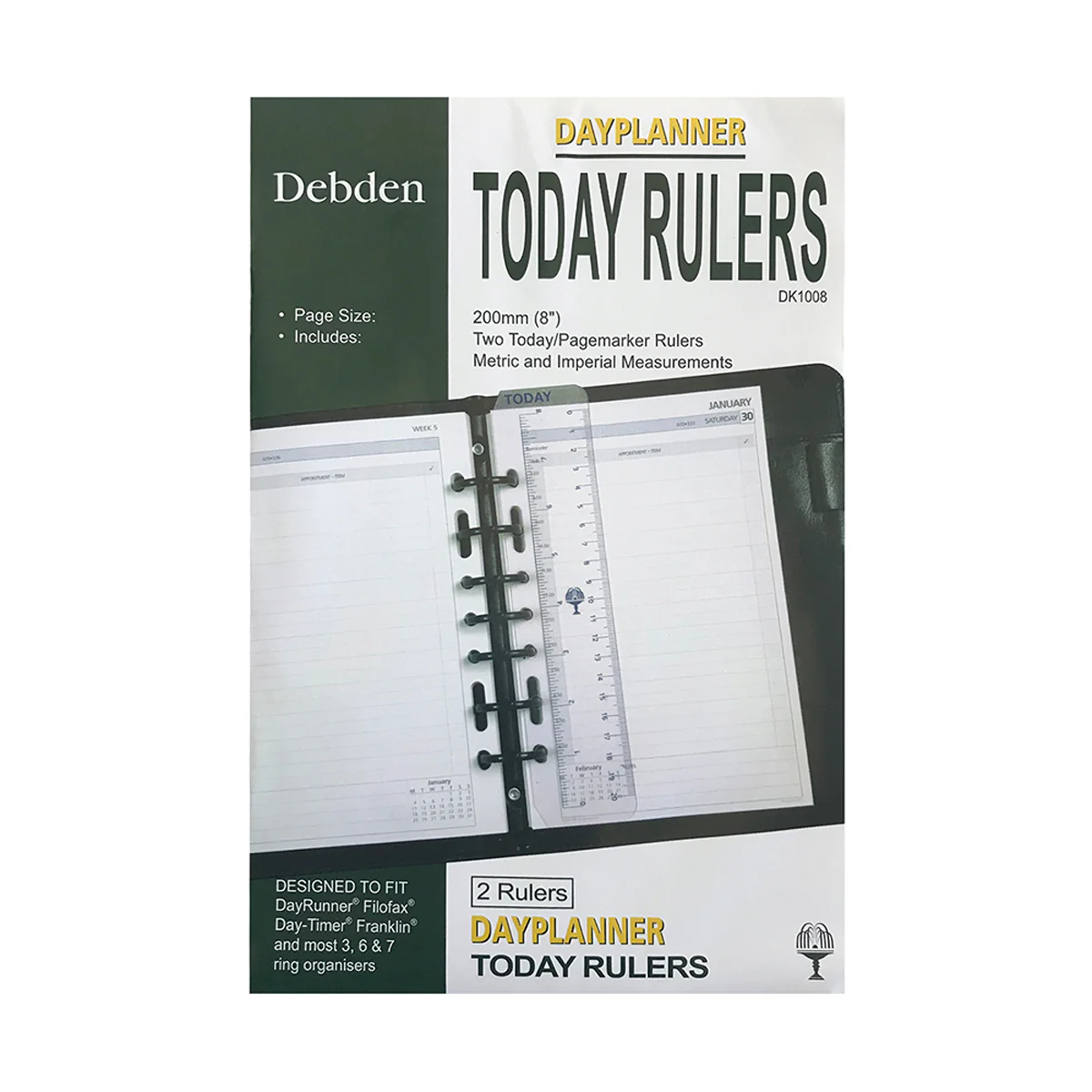 Debden Desk Today Ruler 2 Pack Dayplanner Refill - Nail Gallerys