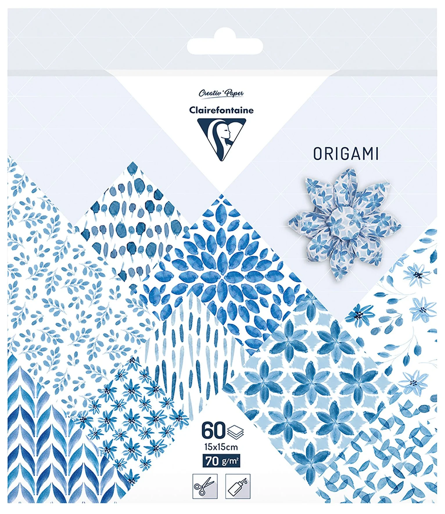 Clairefontaine Shibori 15x15cm 60 Sheet 70gsm Origami Paper - Nail Gallerys