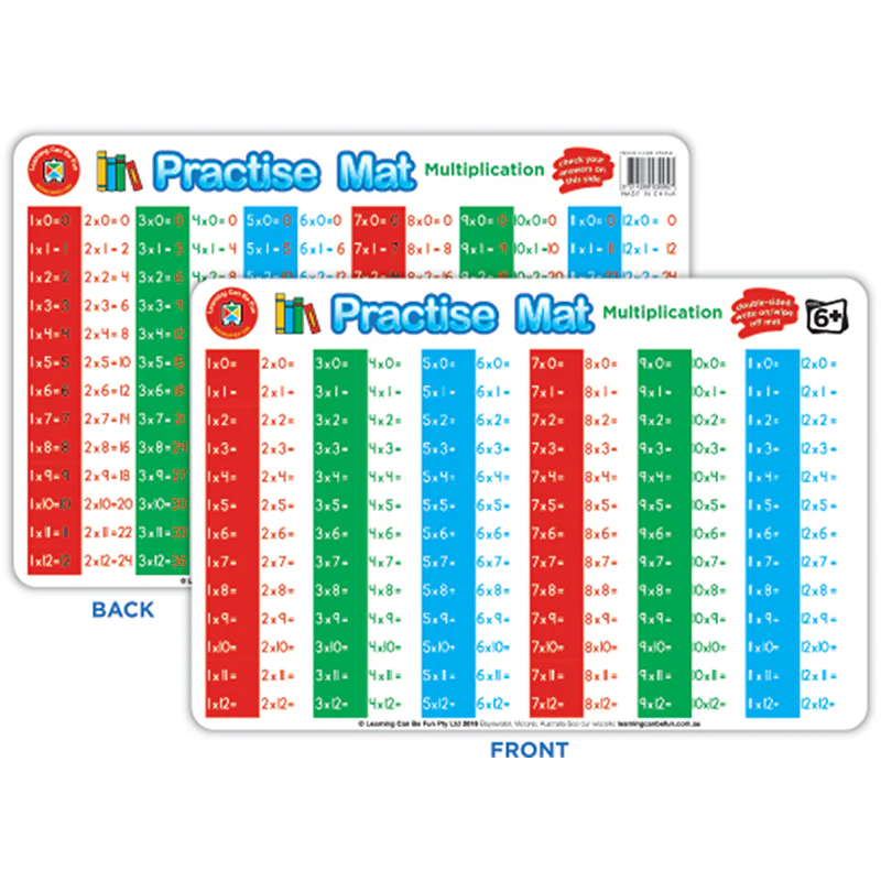 Learning Can Be Fun Multiplication Practise Mat - Nail Gallerys