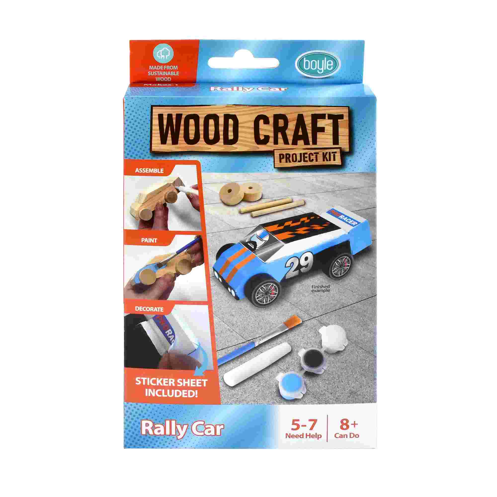 Boyle Rally Car Wood Craft Project Kit - Nail Gallerys