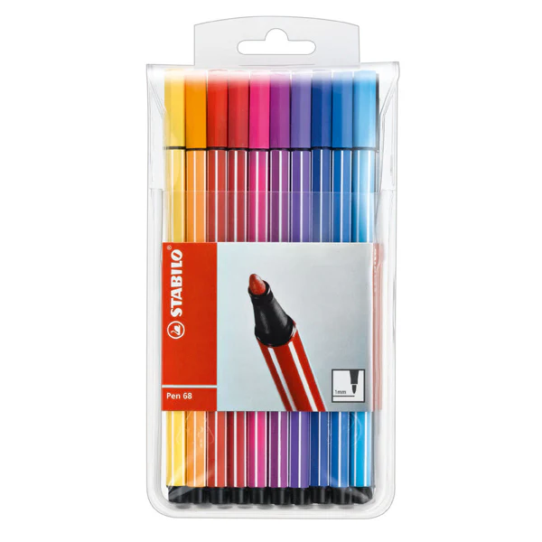 Stabilo Pen 68 Fibre Tip Pen Assorted Wallet Of 20 - Nail Gallerys