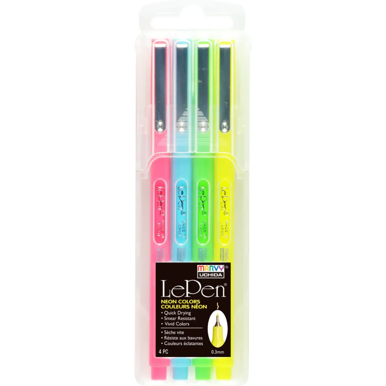 Marvy Le Pen Neon Pens Set Of 4 - Nail Gallerys