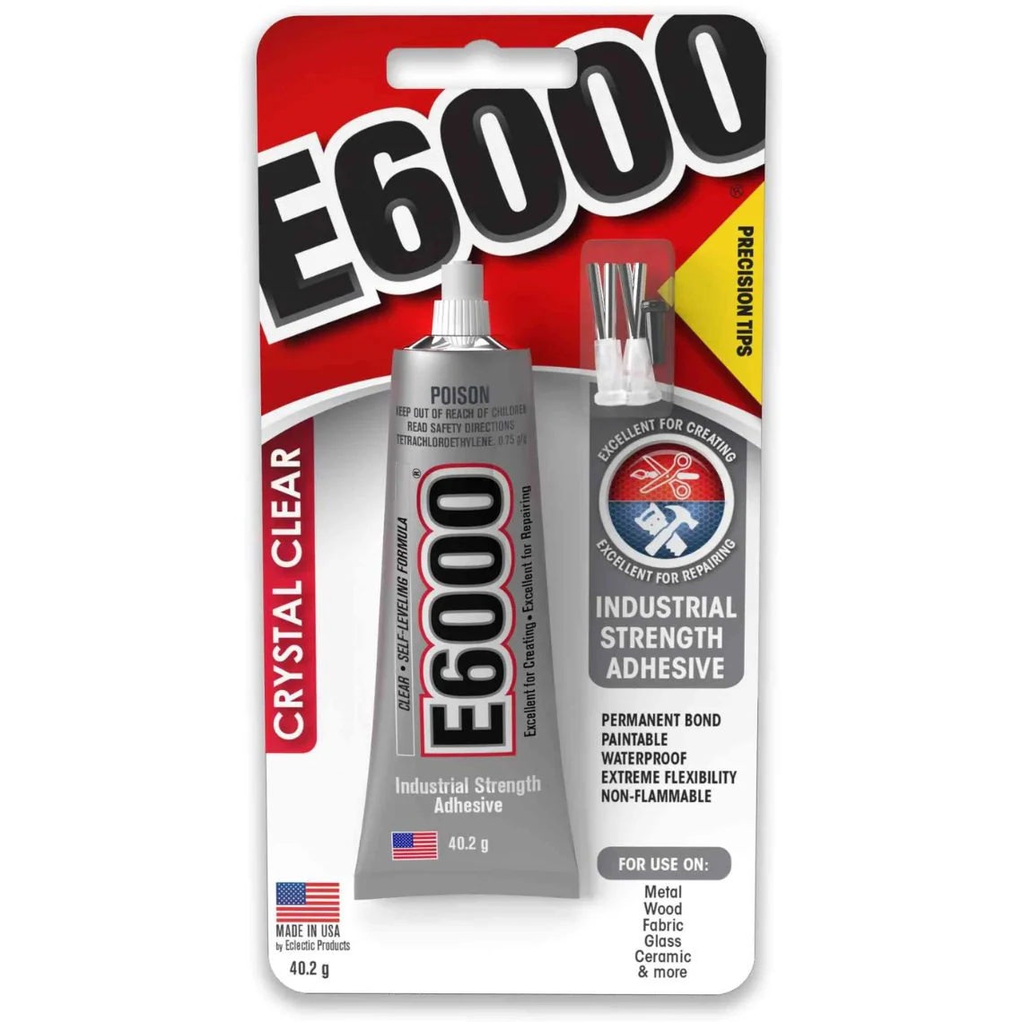E6000 Adhesive Clear Industrial Strength with Precision Tips 29.5ML - Nail Gallerys