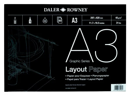 Daler Rowney Series A Graphic Series Layout Paper Pad A3 - Nail Gallerys