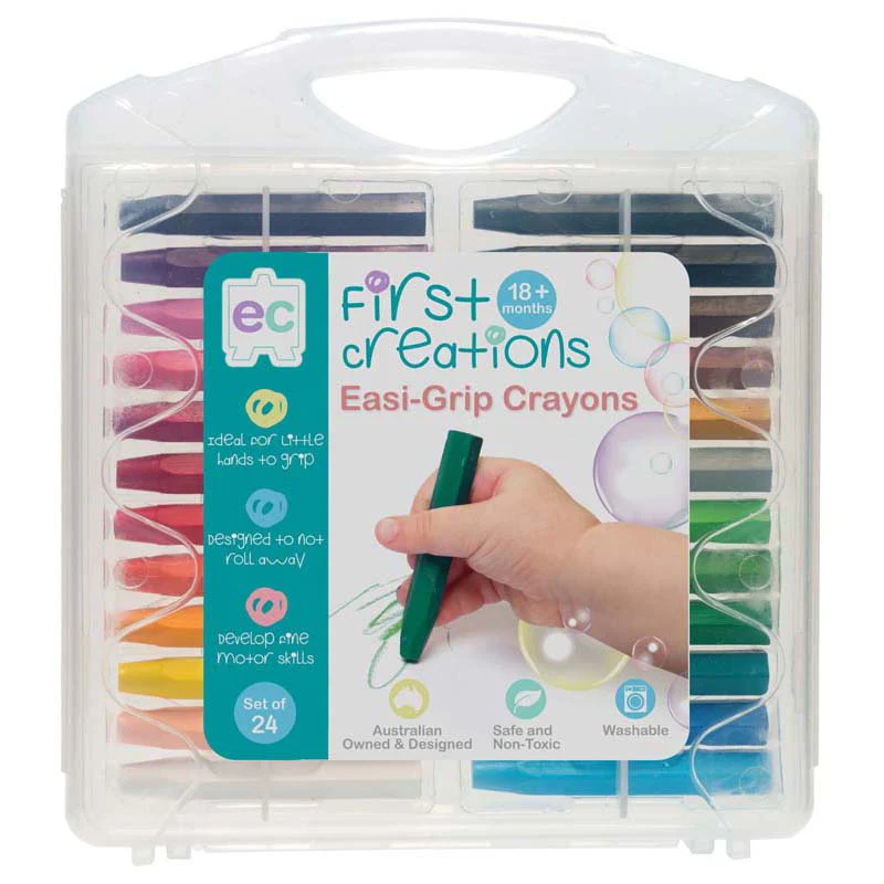 EC First Creations Washable Easi Grip Crayons Set of 24 - Nail Gallerys