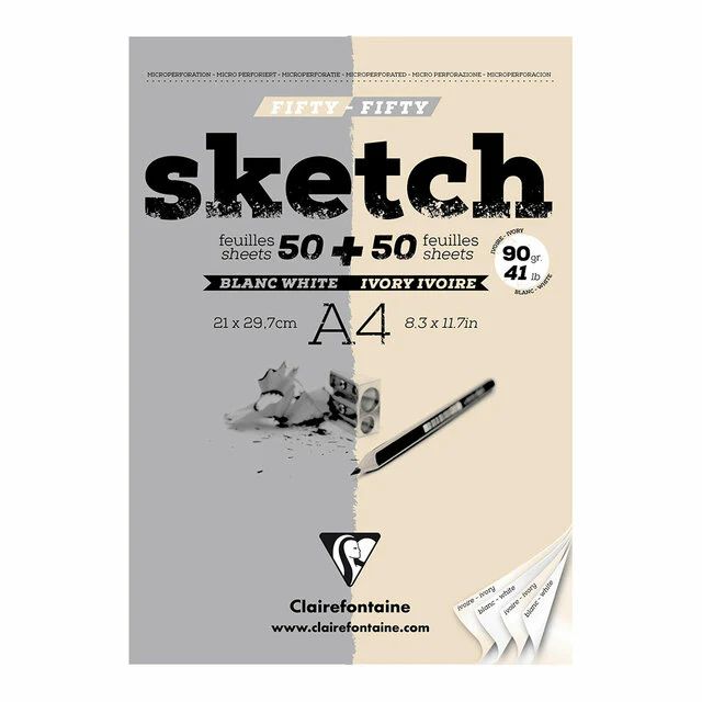 Clairefontaine Sketch Pad A4 White And Ivory - Nail Gallerys