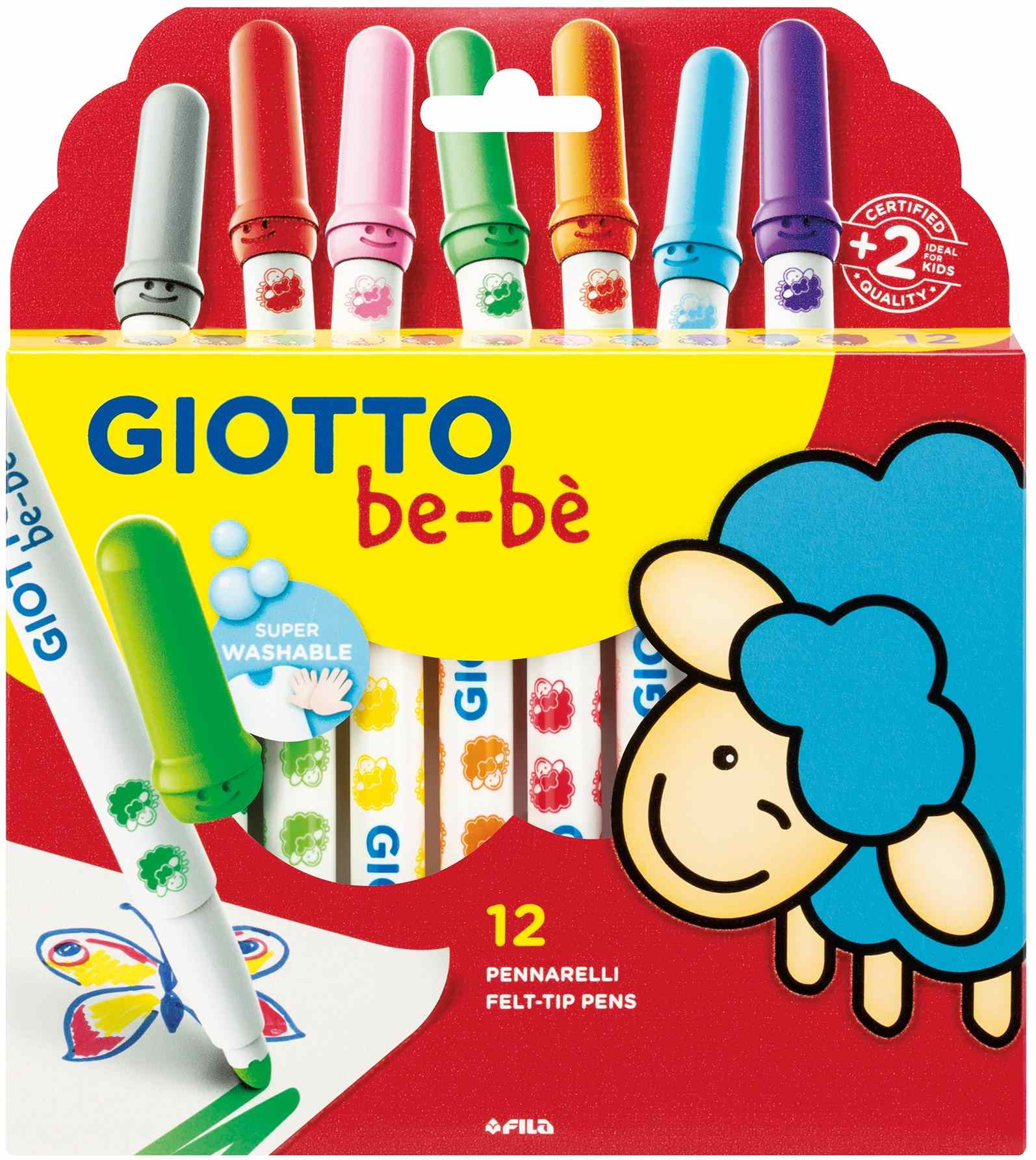 Giotto Be-Be Fibre Pens Set of 12 - Nail Gallerys