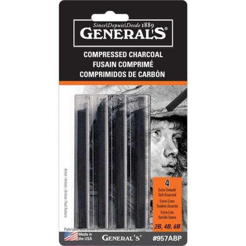 General's Compressed Charcoal Sticks Assorted 4 Pieces - Nail Gallerys