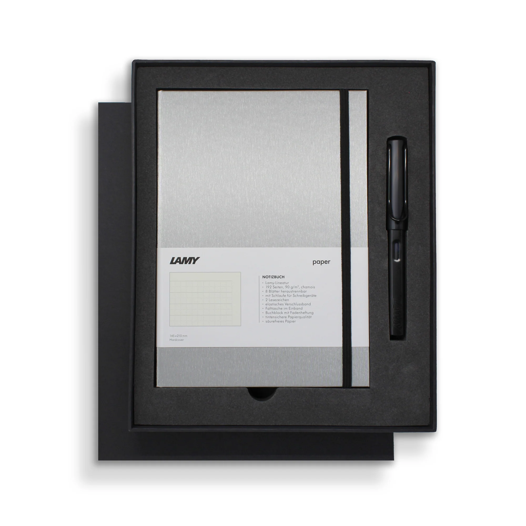 Lamy A5 Hard Cover Notebook + Black Fountain Pen Gift Set - Nail Gallerys