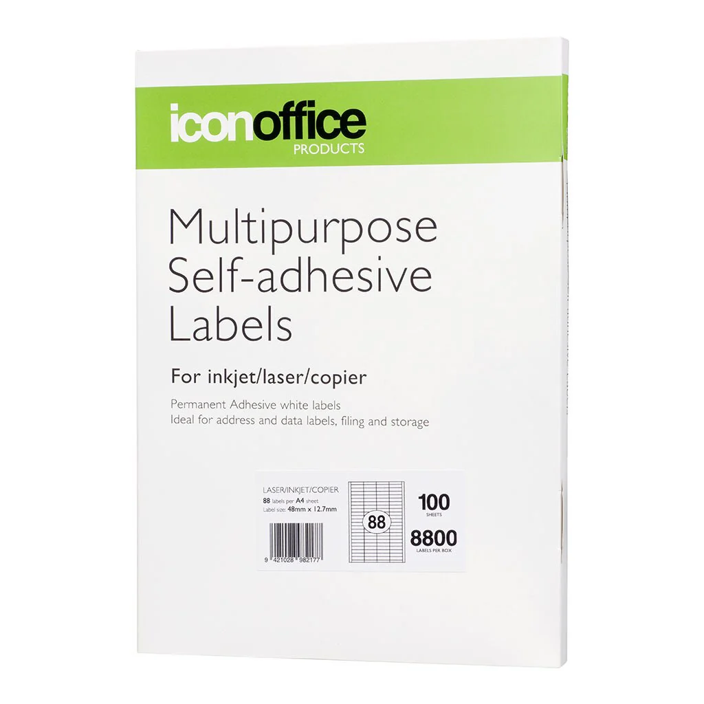 Icon Multipurpose Labels 48x12.7mm 88 Per Sheet - Nail Gallerys