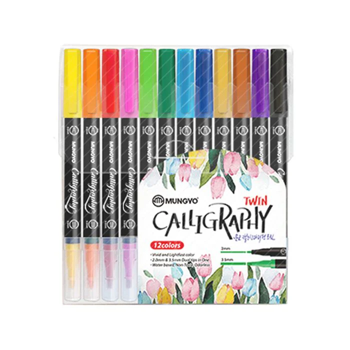 Mungyo Dual Calligraphy Markers Set of 12 - Nail Gallerys
