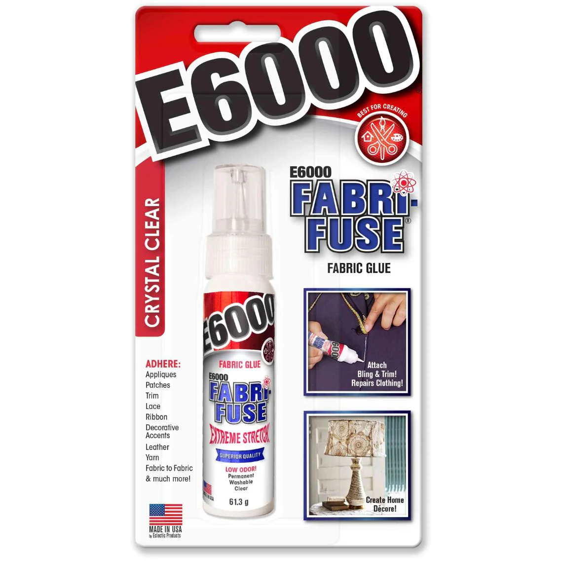 E6000 Crystal Clear Fabric-Fuse Clear Glue 59.1ML - Nail Gallerys