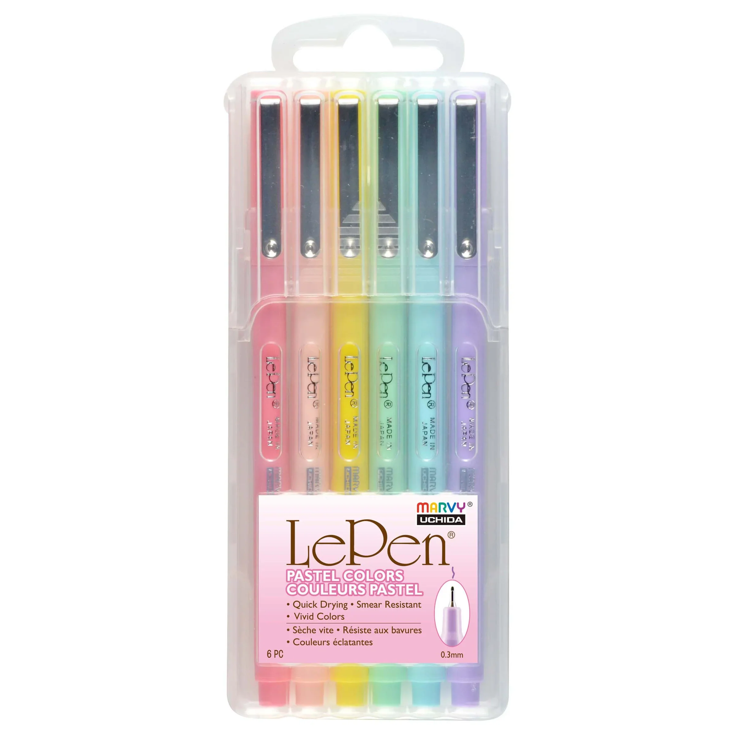 Marvy Le Pen Pastel Pens Set Of 6 - Nail Gallerys