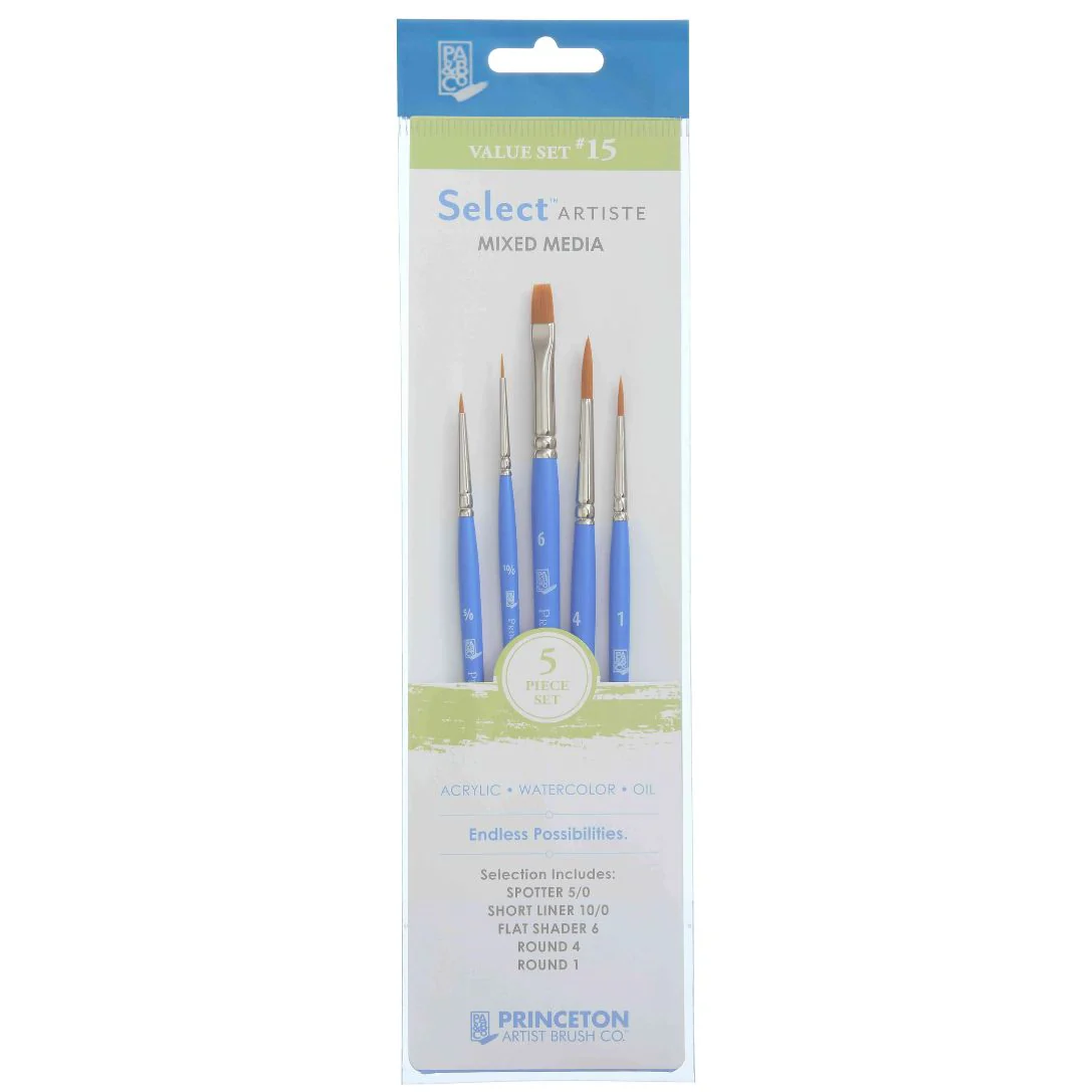Princeton Select Artiste Brush Set No. 15 - Set of 5 - Nail Gallerys